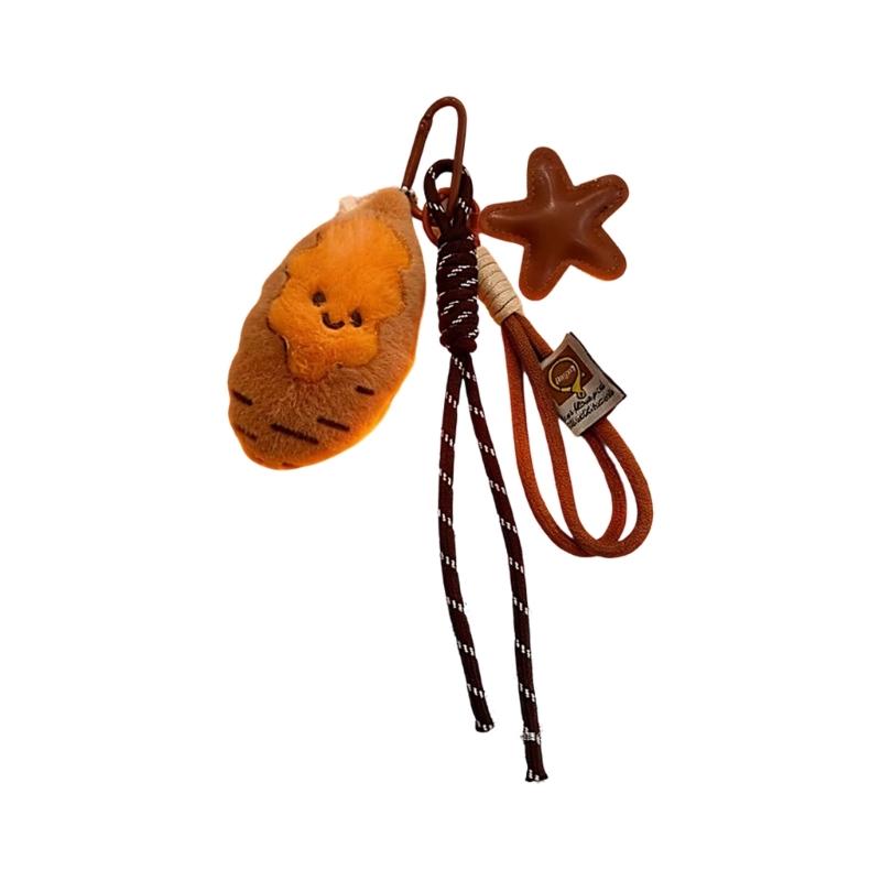 Cute Plush Sweet Potato Keychain Soft Plush Doll Charm Wallet Hanging Ornament For Backpack Purse Keys