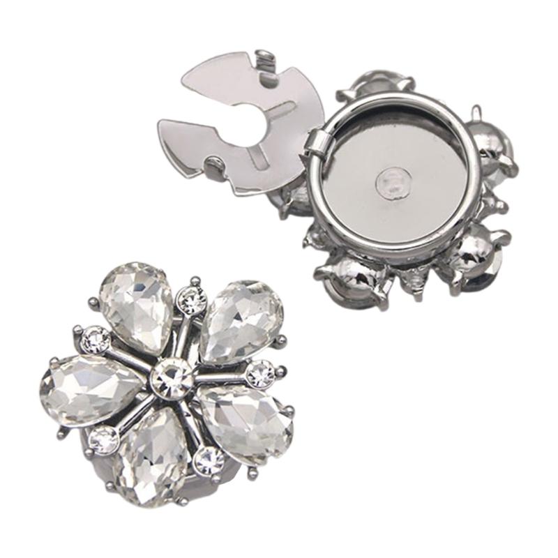 Sparkling Glass Crystal Alloy Cufflinks For Dress Shirts Elegant Formal Accessories With Sturdy Design