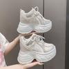 Fashion 10CM Fashion Autumn Chunky Sneakers Women Lace Up Platform Sports Shoes New Woman Thick Bottom High Heels Female Wedges Sneakers