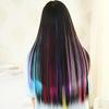 12Pcs Colored Hair Extension Clip Colorful Straight Hair Piece Wig for Kids Girls Highlights Clip