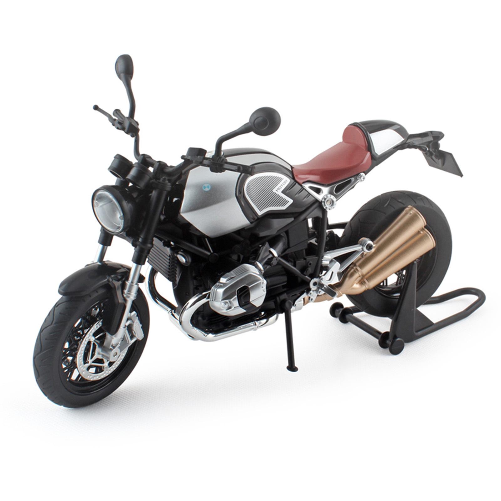 

1/9 BMW R NINE T Alloy Cruise Sports Motorcycle Model Diecast Metal Toy Classic Street Racing Motorcycle Model Sound Light Kids Gift чорний