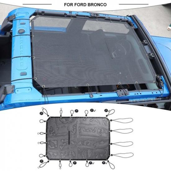 Soft Top Bikini Sunshade Shade Mesh Sun Visor Cover for Ford Bronco + Black