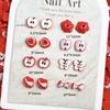 5/24/30Pcs Resin Simulated Fruit Nail Art Charms Cute Red Painted Multiple Shapes DIY Decorations for Creative DIY Nails