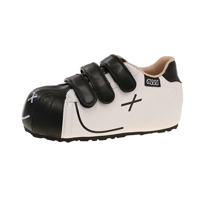 Velcro smiley face big head bread shoes women's new spring and autumn platform casual board shoes sports increase