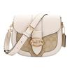 Georgie PVC With Leather Saddle Bag, Shoulder Bag, Crossbody Bag Small Women's Beige & Light Khaki C2806-IMDQC