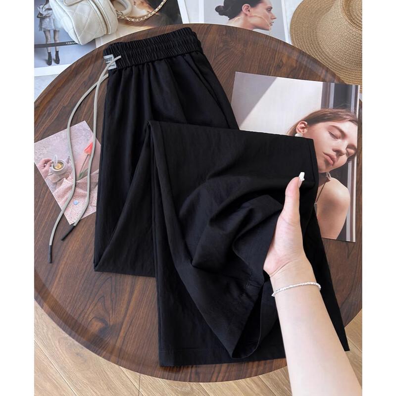 

TonLion Women s Summer Cropped Wide-Leg Casual Pants L