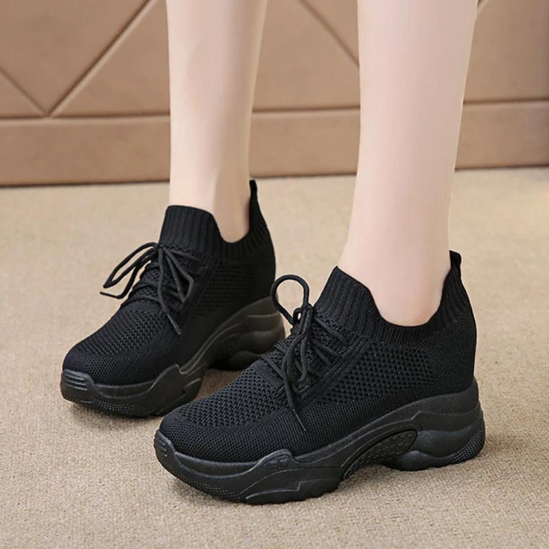 Fashion Hidden Heels Women Platform Sneakers Mesh Breathable Casual Shoes for Women Fashion Outdoor Women Running Shoes tenis de mujer