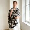 Coffee neck scarf women's spring and autumn thin versatile neck scarf shawl dual-purpose silk scarf long scarf winter