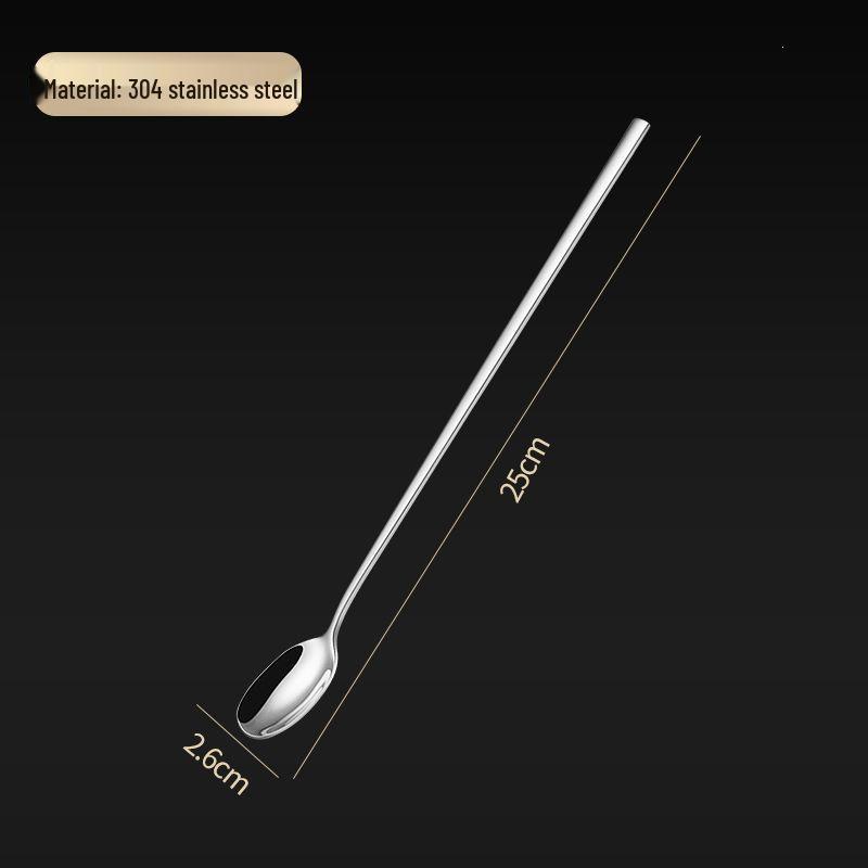 304 Stainless Steel Long Handle Stirring Spoon - Ideal for Ice, Coffee, Milk Tea, Honey, and Seasoning.