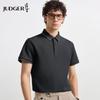 Zhuangji Men's 100% Cotton Business Casual Short-Sleeve Polo Shirt