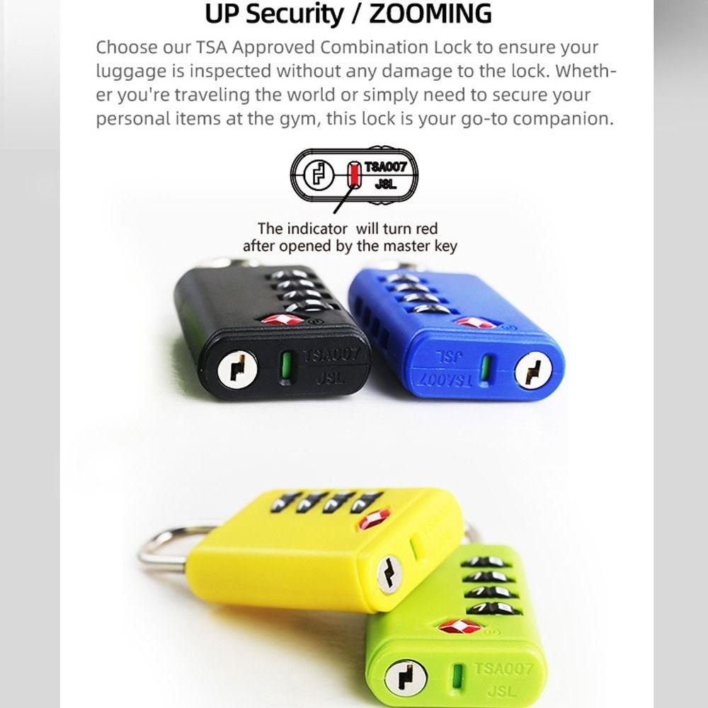 Padlock 4 Digit Combination Lock TSA Cabinet Locker New Customs Password Lock  Travel