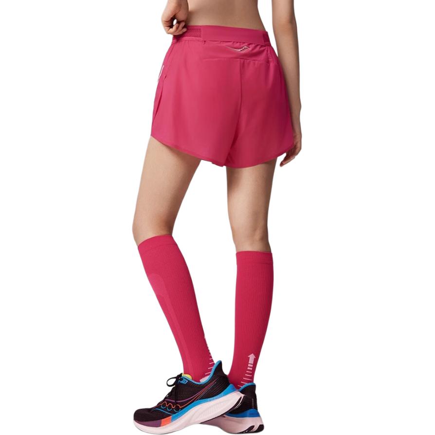 Saucony Professional Training Quick-Dry Breathable Double-Layer Sports Shorts Women shorts Purple Crimson SA1250DP63T-RD024