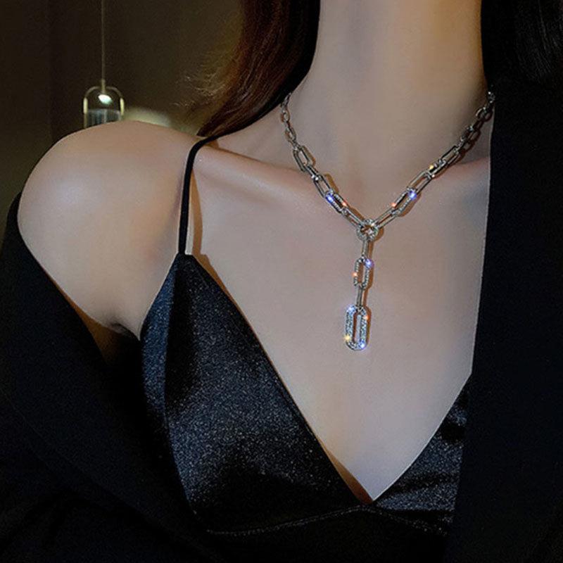 Versatile Classic Rhinestone Chain Necklace