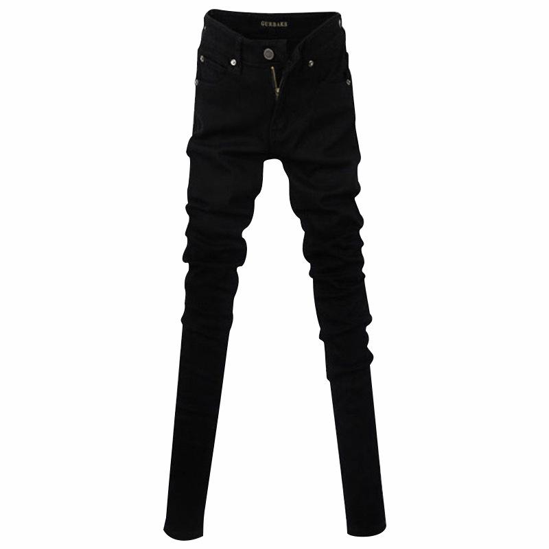 GURBAKS Мужские черные джинсы скинни облегающего кроя – Эластичные повседневные модные длинные брюки