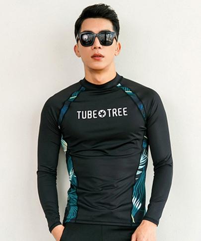 Tyubeuteuli Men'S Tropical Slim Fit Rash Guard A213 Black
