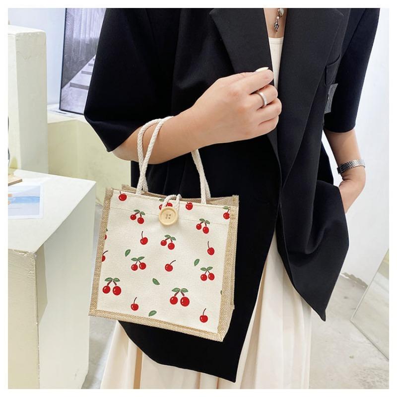 Холщовая сумка женская большая вместимость модная сумка через плечо Южная Корея — фото 9