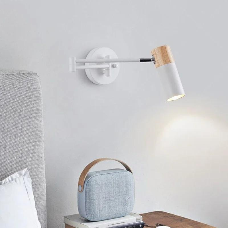 1Pc Modern Living Room Rocking Arm Wall Lamp Bedlamps for Bedroom Hotel Creative Telescopic Foldable Reading Wall Lamps
