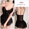 2216 Black (Nightgown+Thong)