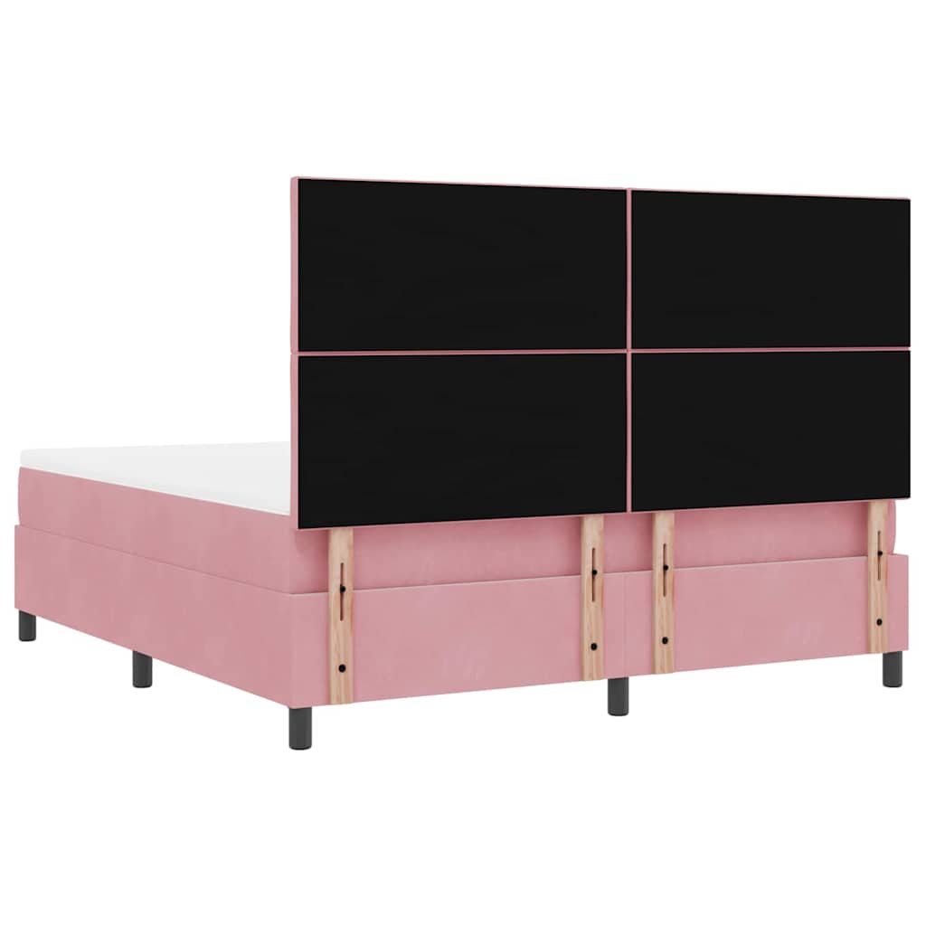 Box Spring Bed with Headboard Pink 180 X 200 Cm Velvet