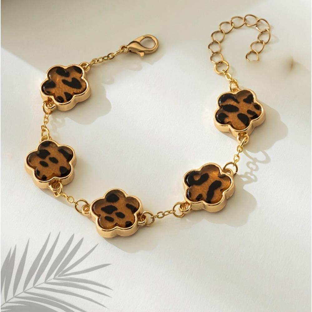European and American Bohemian Classic Leopard Print and Bracelet Jewelry Set