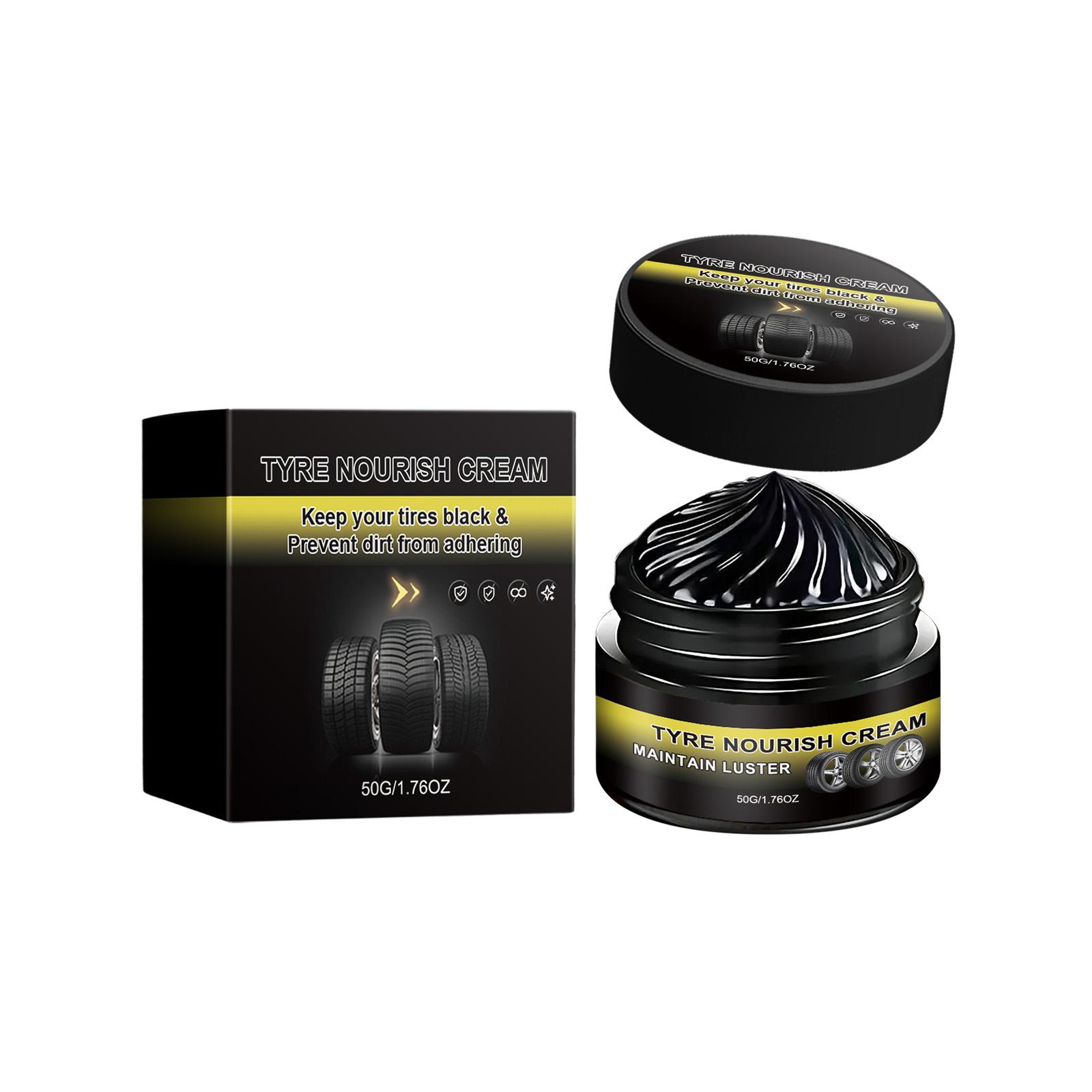 

AMZ Tire Shine & Protection Wax, Restores Black Finish, Adds Gloss, Cleans Dirt & Dust, Daily Rubber Care and Improve Surface Gloss 50g