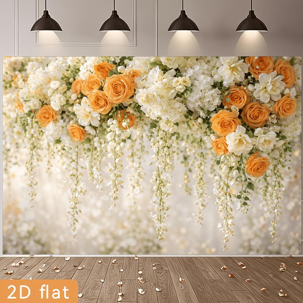 2D plane 1 piece of romantic flower party background suitable for various romantic activities both indoors and outdoors