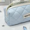 Soft Touch Pen Bag Blue Stationery Organizer Minimalist Stationery Pouch  School Office