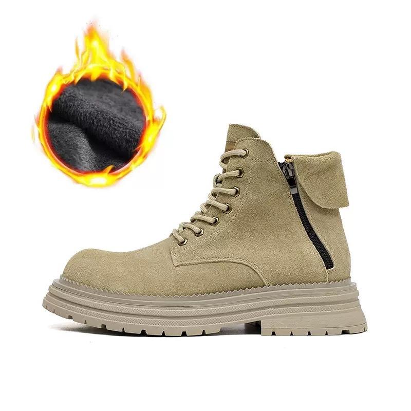 Martin boots British style leather shoes Desert high-top locomotive boots Winter platform tide short boots