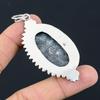 Daughters Day Sale Black Fossil Coral Gemstone 925 Silver Flower Wedding Pendant