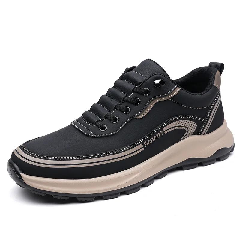 Fashion Leather Casual Shoes Men New Arrival Training Sneakers Durable Mens Sports Footwear Classic Man Athletic Shoes Outdoor Trainers