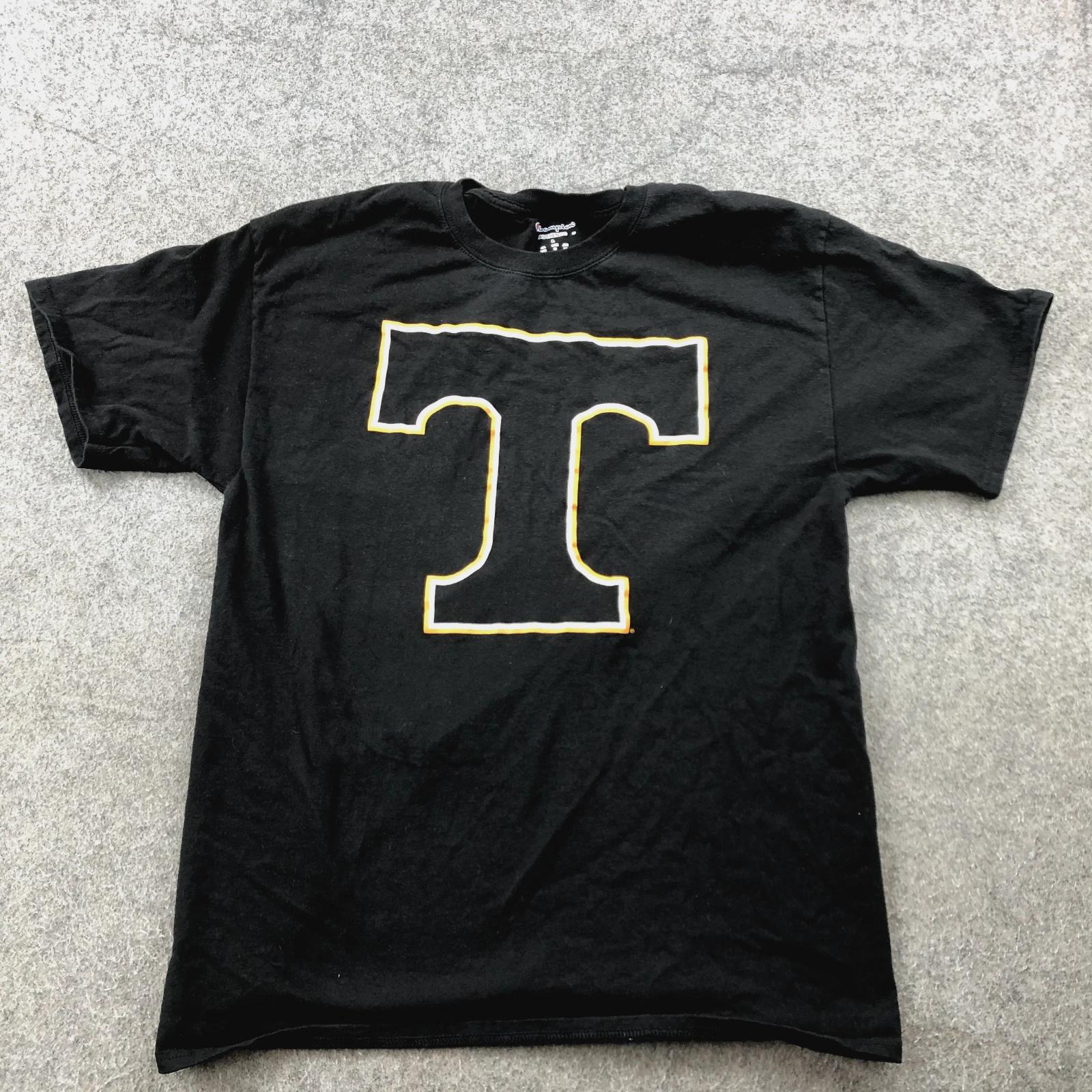 Tennessee Volunteers Shirt Mens Large Black Orange Power T Short Sleeve Champion XL