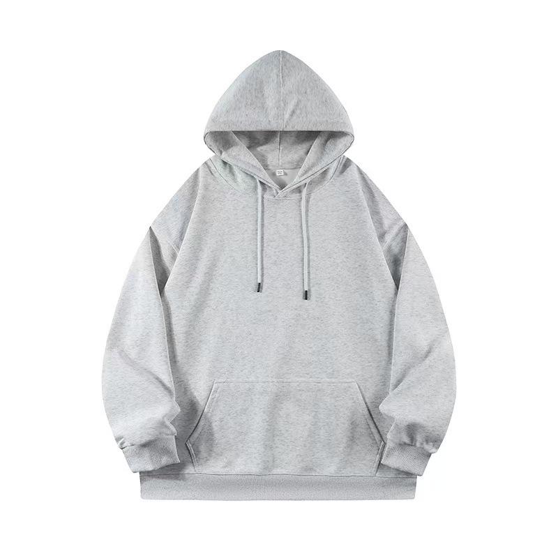 2025 Unisex Solid Color Hooded Sweatshirt - Comfortable Loose Drop Shoulder Style