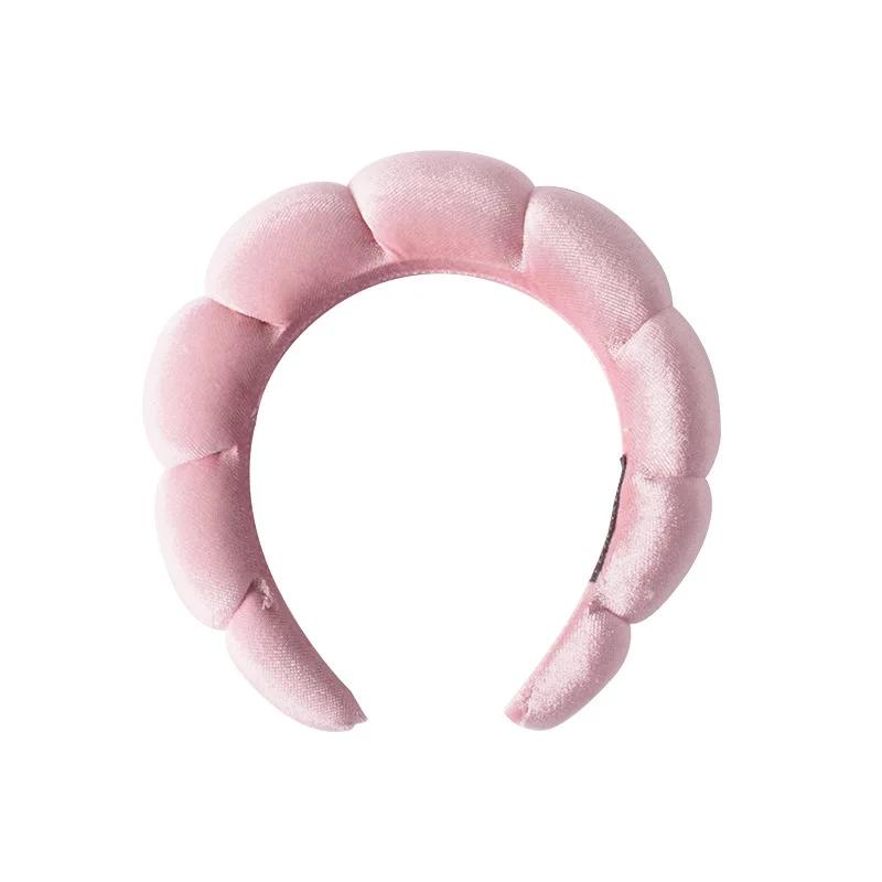 Vintage Velvet Cloud Hair Hoop for Women Girls Sponge Headband Wash Face Wristband Set Spa Bathroom Accessories