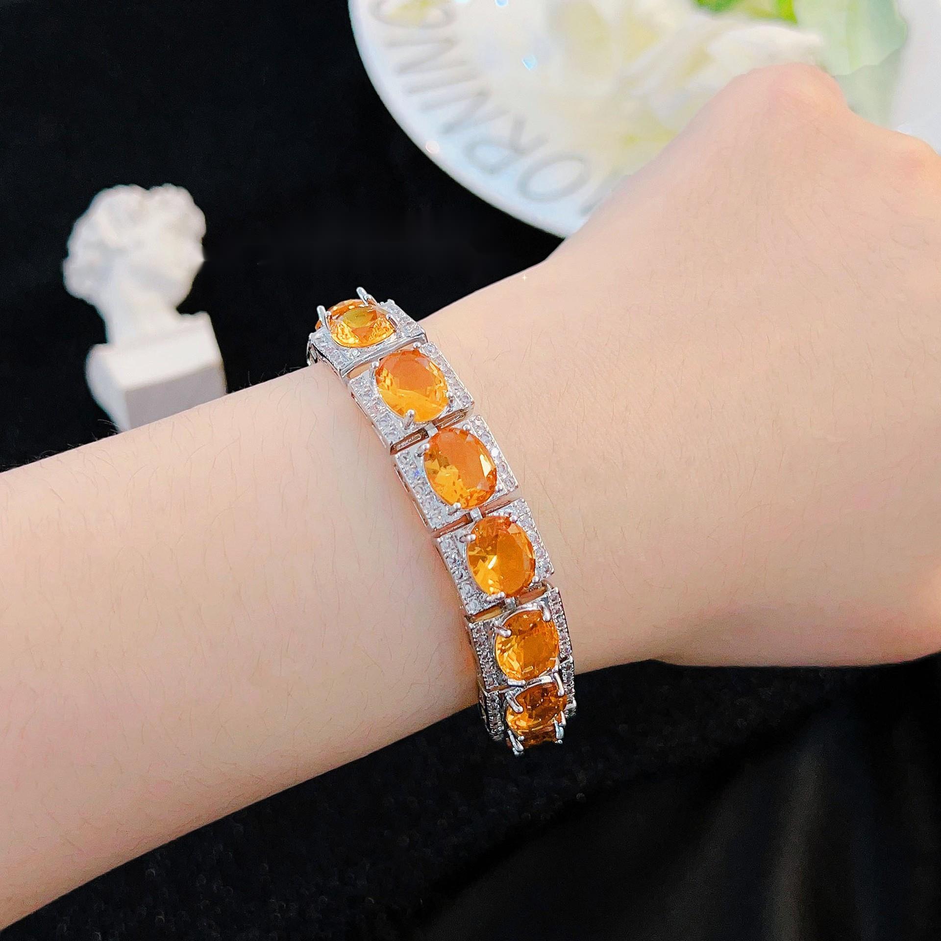 

BELLA BOX Легкий роскошный простой дизайн браслета Morgan Stone Champagne, подходящий для женщин, повседневных вечеринок, модных украшений шампанского