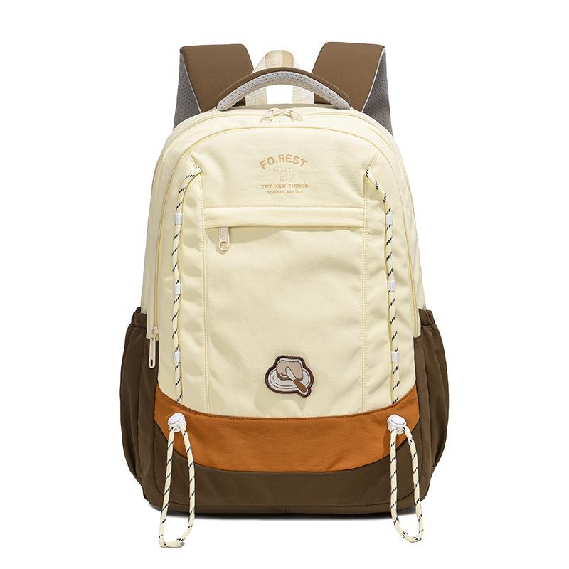 Contrast Color Schoolbag Lightweight Travel Backpack Large Capacity Backpack