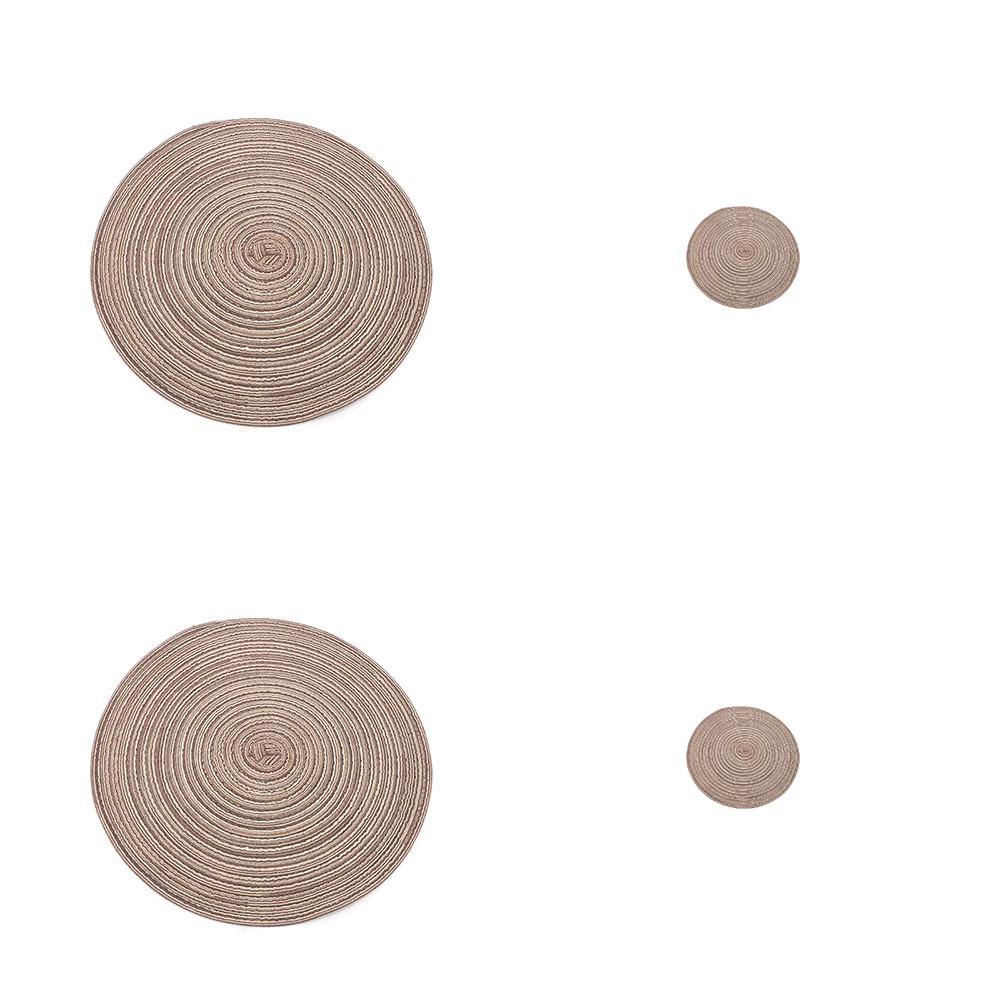 

4 шт./Набор Моющиеся Тканые Подставки под Блюда Жаростойкие Подставки под Тарелки Кастрюли для Обеденного Стола кофейный