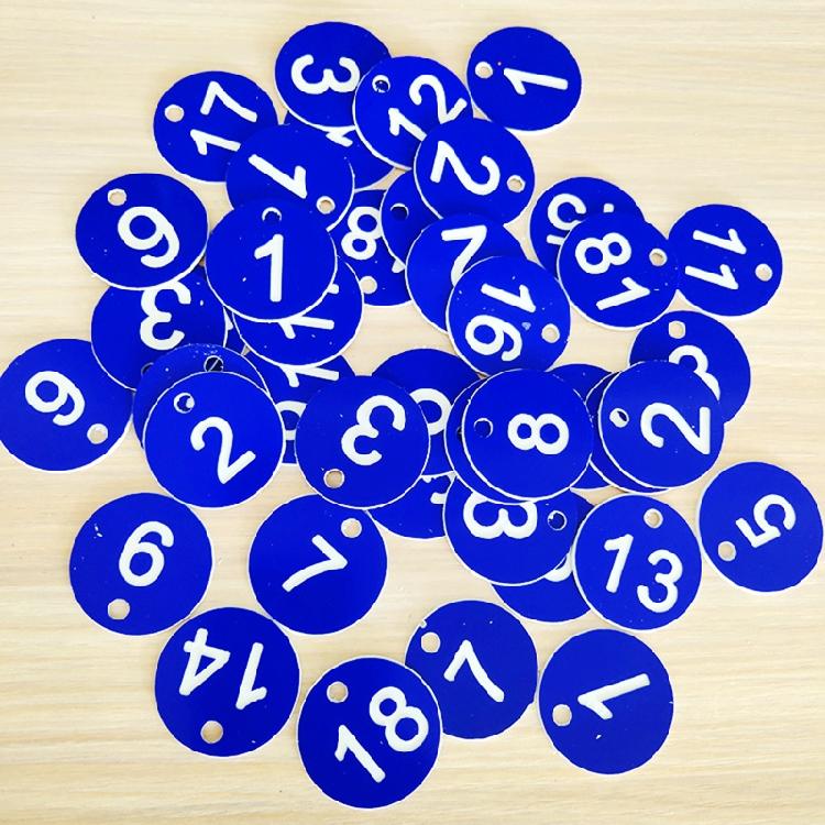 Set di 100 etichette rotonde con numeri identificativi per porte, per portachiavi, numeri colorati da 1 a 100.