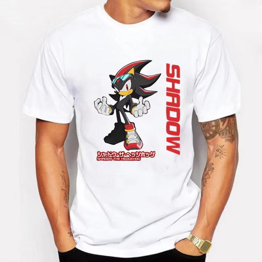 Sonics Vuxen Bomulls-t-shirt Sommarmode Tryckt Topp Man Kvinna Anime Söt Klädsel Kortärmad Klädsel Shadow The Hedgehog T-shirt