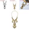 Ethnic Style Simulation Gemstone Decoration Women Necklace With Design Tassel