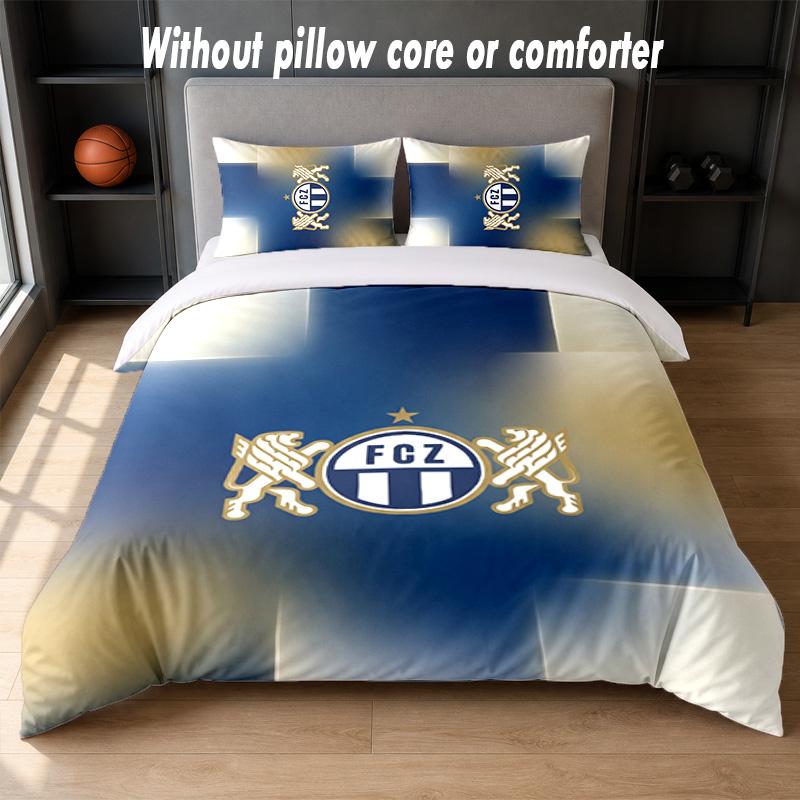 FC Zürich Diseño Juego de Cama Juego de Ropa de Cama 1 Funda Nórdica + 2 Fundas de Almohada Suave Transpirable Ropa de Cama para el Hogar