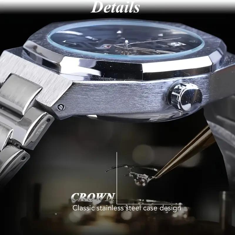 Forsining Fashion Steampunk Luxury Black Dial Mens Automatic Mechanical Watch Waterproof Skeleton Design Relogio Wristwatches