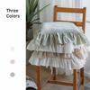 Ruffles Chair Cushion Princess Flouncing Dinning Chair Pat Stuffed Seat Pad Frill Linen Cotton Floor Mat Tatami Backrest Pillow