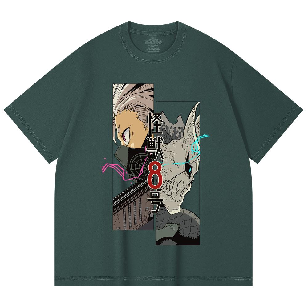 230 Gsm 100% Cotton Kaiju No 8 V17 Print Unisex Heavy Cotton T Shirt