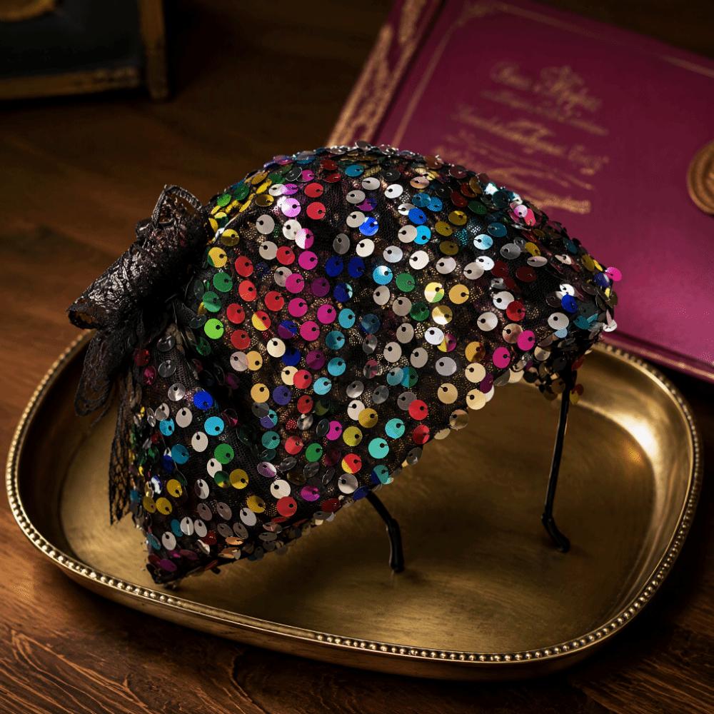 Glitter Sequin Half Hat Headband Breathable Women's Hair Hoop Glitter Sequin Headband Summer