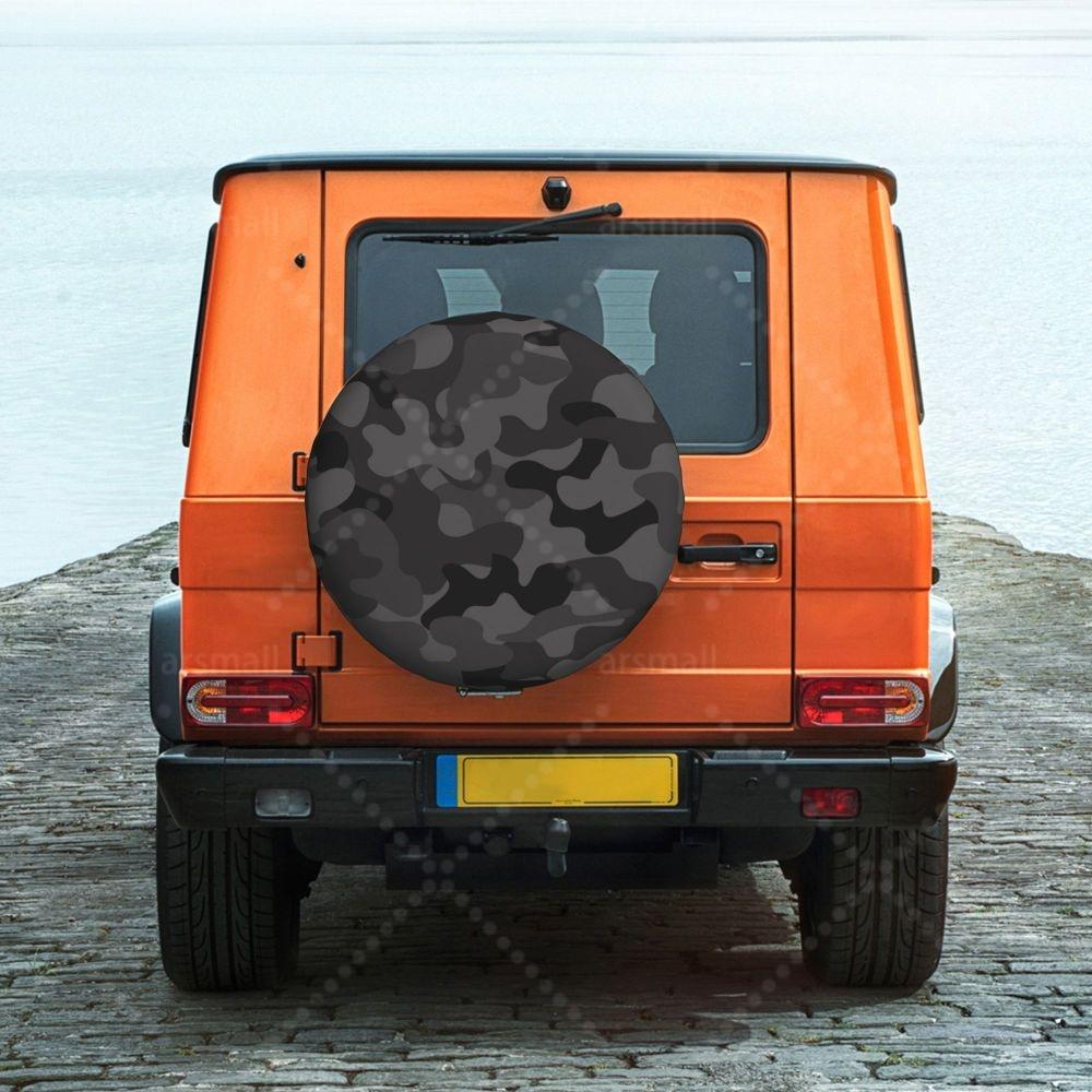 Black Camouflage Car Tire Dust Cover SUV Truck Travel Trailer,Waterproof Tires 14" 15" 16" 17" Wheel Cover Spare Tire Cover