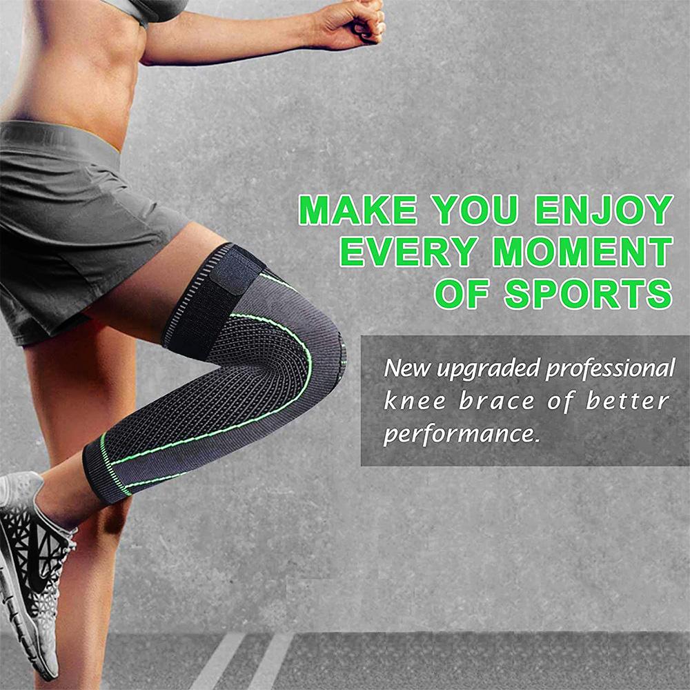 OLIKEI Bandage Compression Knee Sleeve Full Leg Knee Pads Elastic Knee Brace Sports Warm Long Knee Support for Basketball Running Fitness