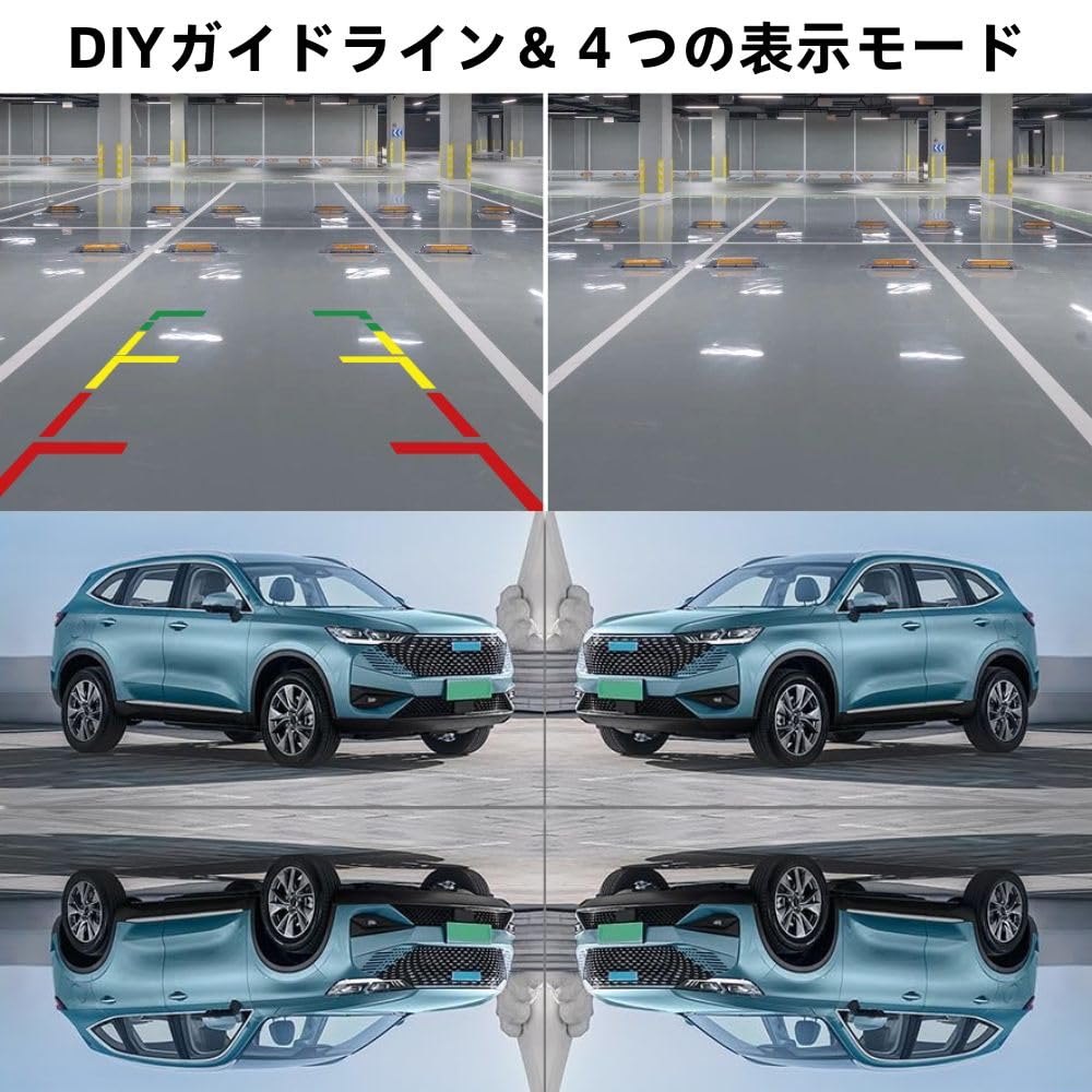 HUAJUN Innovative Wireless Backup Backup Digital No Backup DIY Night Positive Mirror Image Front Compatible with Easy Parking IP68 Waterproof 5-inch