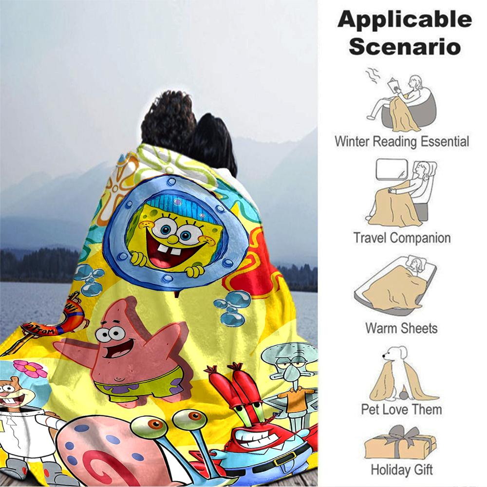 1Pc Underwater Adventure Friends Blanket Soft Throw Blanket For Home Bedroom Bed Sofa Travel Office Solid Christmas Blanket