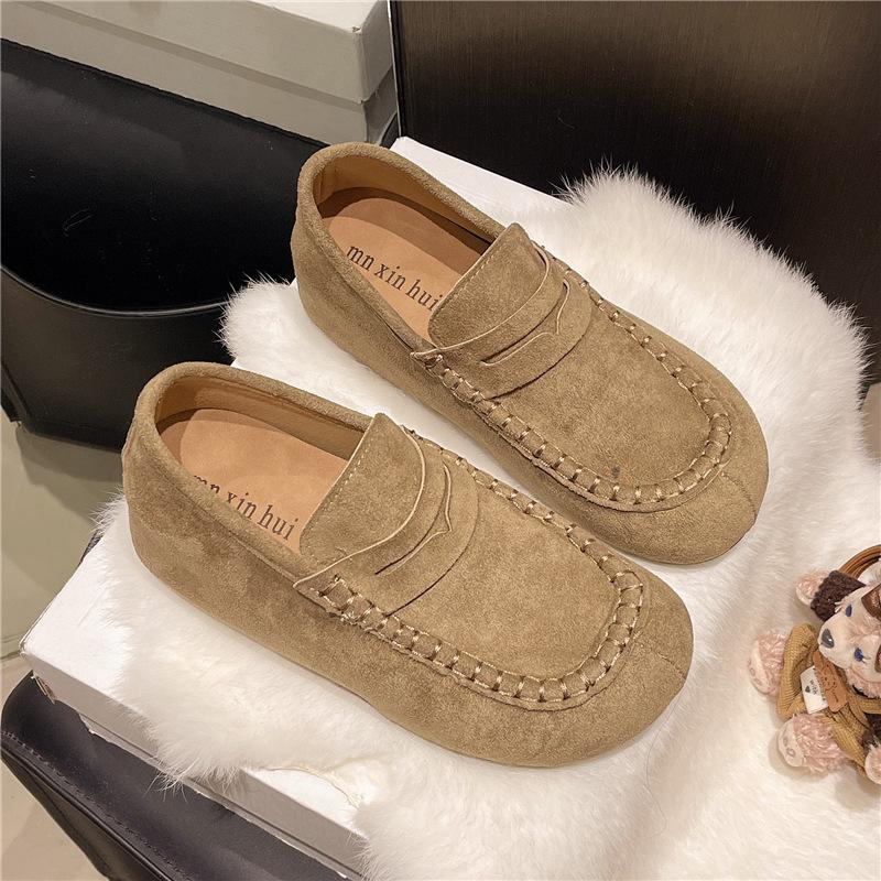 

Удобные и универсальные туфли Doudou женские осень 2025 новая ленивая обувь лоферы популярная мода и популярная повседневная обувь 40 хаки