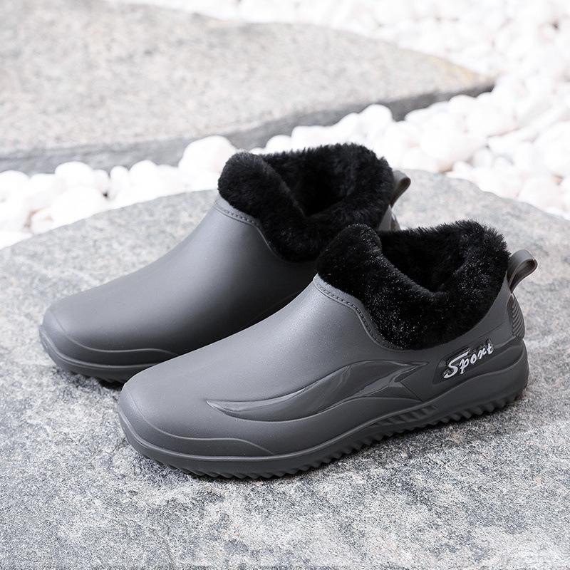 European and American Shallow Mouth Rain Shoes Female Internet Celebrity Fashion Low-top Short Tube Non-slip Waterproof Shoes Kitchen Work Rubber Shoe